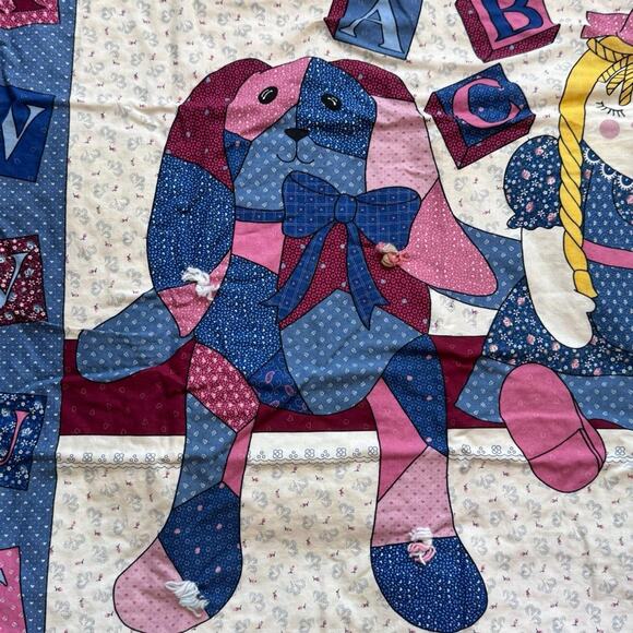 Patchwork printed baby blanket fleece floral 33"x40" - Picture 5 of 8